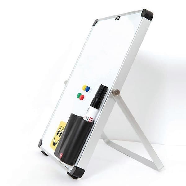 Small Portable Whiteboard for Desk, Small Magnetic Double-Sided Whiteboard Easel To Do List White
