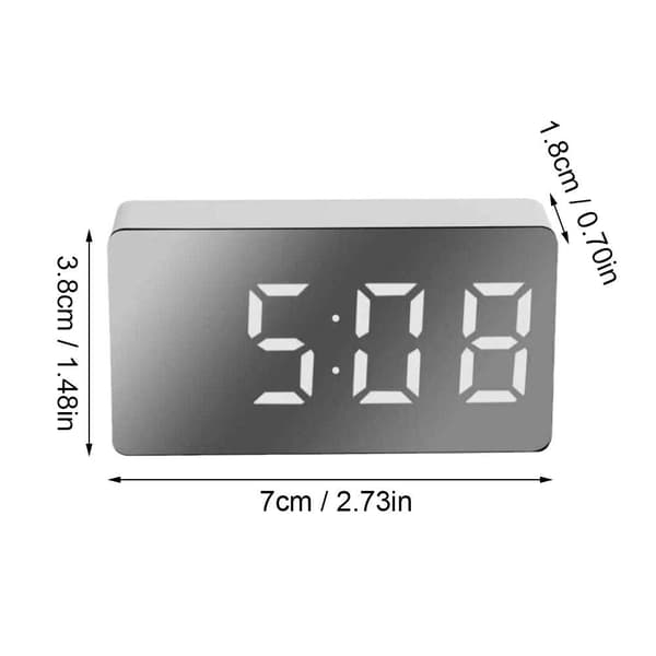 [LCS]Small Mini Digital Alarm Clock for Travel with LED Time or Temperature Display, Snooze, Adjustable Brightness, Easy to Use White One size White One size