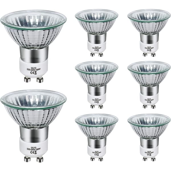 GU10 halogenpære 50W dæmpbar, 220V GU10 halogenpære 2 ben, 2800K[JUN]