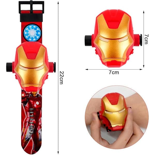 Digitalt ur til børn, projektorur til børn, ur med digital projektor, digitalt ur [DB] Iron Man