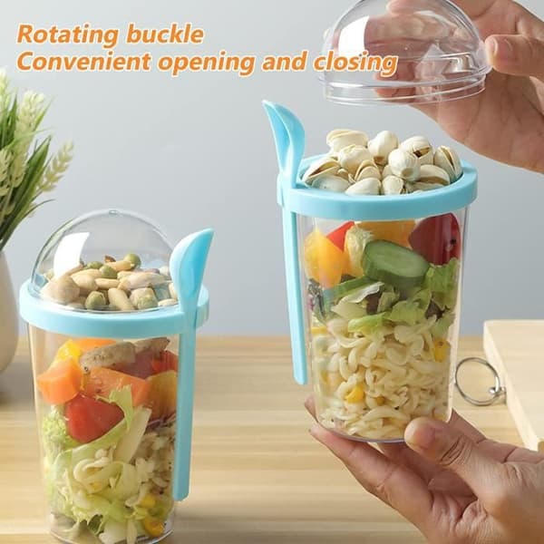 Overnight Oats Jars, Reusable Yogurt Jars for Breakfast, Overnight Oats Containers with Lids and Spoons, 4 Pack