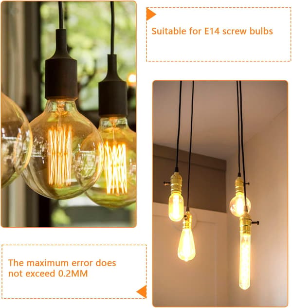 E14 lamp holder, common adjustable chandelier holder (12 pieces)