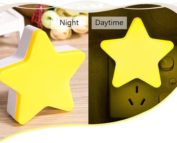 (Yellow) Star Night Light, Energy Saving LED Night Light for Kids, Plug-in Night Light, Light Sensor Night Light, Smart Night Light, Hallway Light