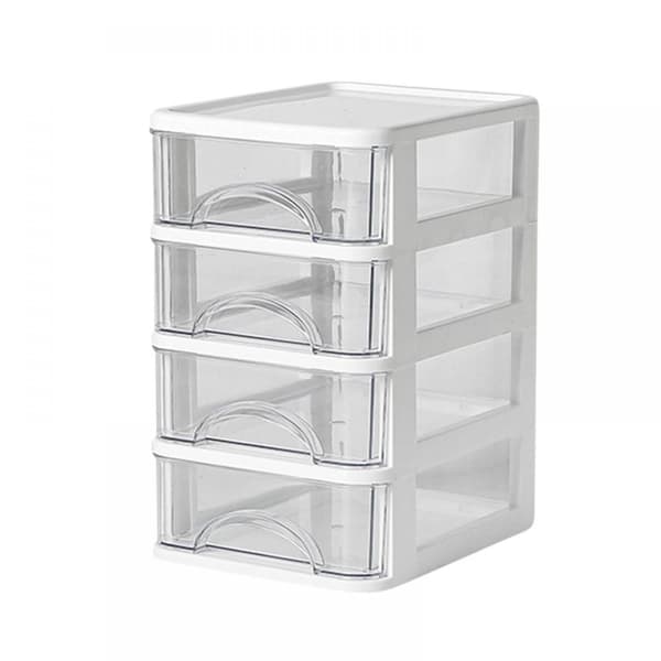 Stackable Drawer Organizer for Desk, Multi-layer Storage Transparent Design Plastic Storage Container with Drawers, Desk Organizer for Home