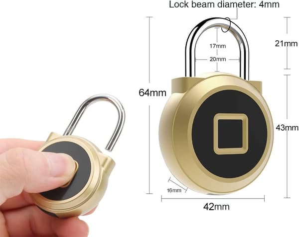 Gym Locker Padlock, Fingerprint Unlock or Remote Authorization