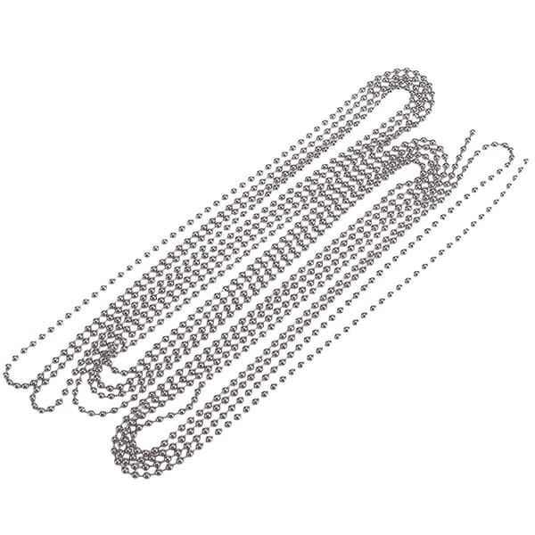 3 meter lang kulekjede 4,5 mm diameter med 10 matchende koblinger (sølv)