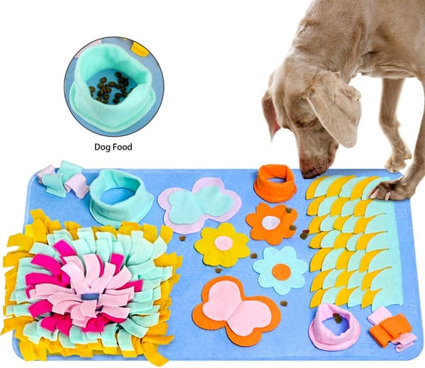 Pet Snuffle Mat, Foraging Skill Development Mat for Dogs and Cats (Machine Washable, Slow Feeding)