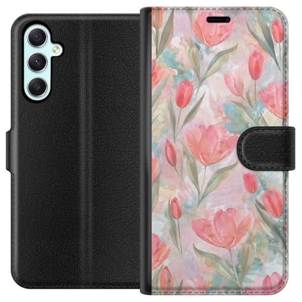 Compatible Wallet Case for Samsung Galaxy A34 Tulips in Bloom