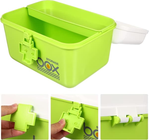 Medicine Box with Handle Lockable Storage Compartment Portable Safety Box Large Storage Box with Lock