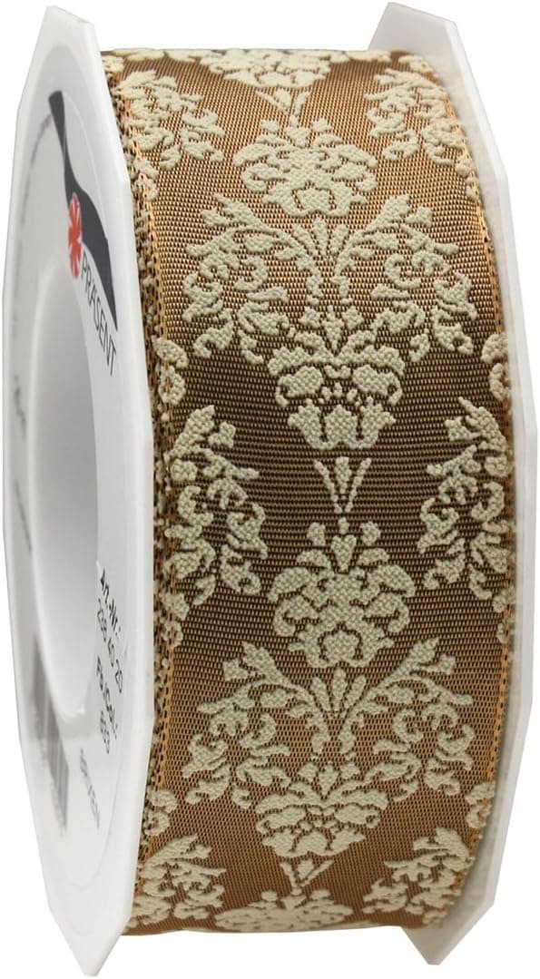 Wired & Printed Ribbon 40 mm Width, 44 m Length. Macciato