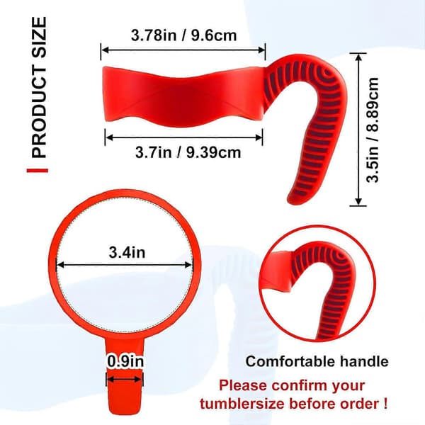 20 oz Mug Handle, Non-Slip Travel Mug Handle, Comfortable Replacement Handle for Stainless Steel Mugs and More