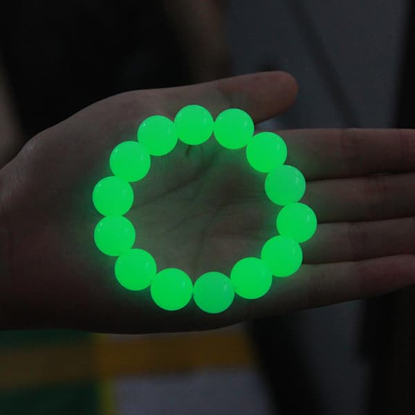 Luminous Solar Stone Beads, Luminous Round Beads with Hole - Phosphorescent Material Natural Light Charging Glass Beads, Soft