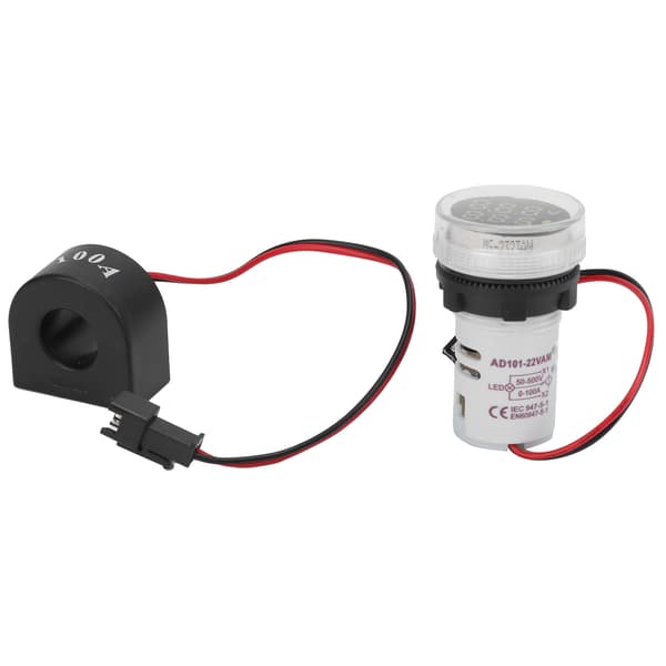AD101‑22VAM Indikatorlampe Spænding Strøm Dobbelt Display Indikator AC50‑500V 0‑100A Hvid