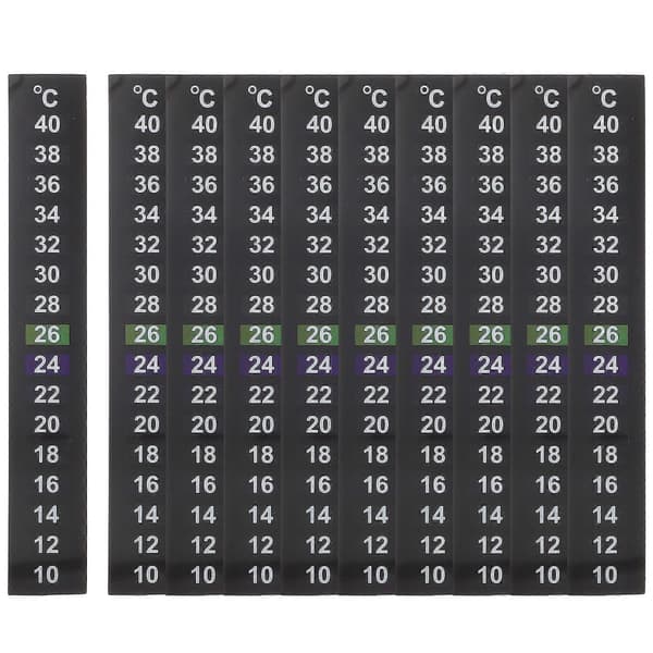 10 stk. Akvarium Termometer Klistermærke 10-40 Celsius Selvklæbende Termometerstrimmel
