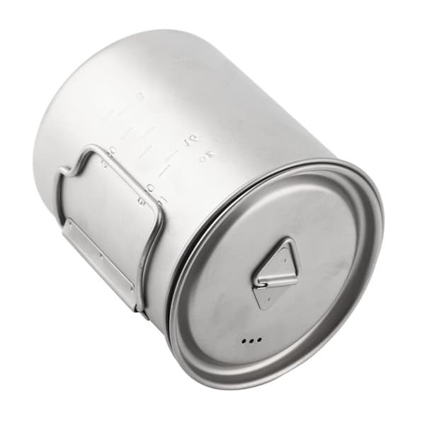 Foldable Titanium Cup with Handle and Lid 750ML Outdoor Drinking Cup for Camping