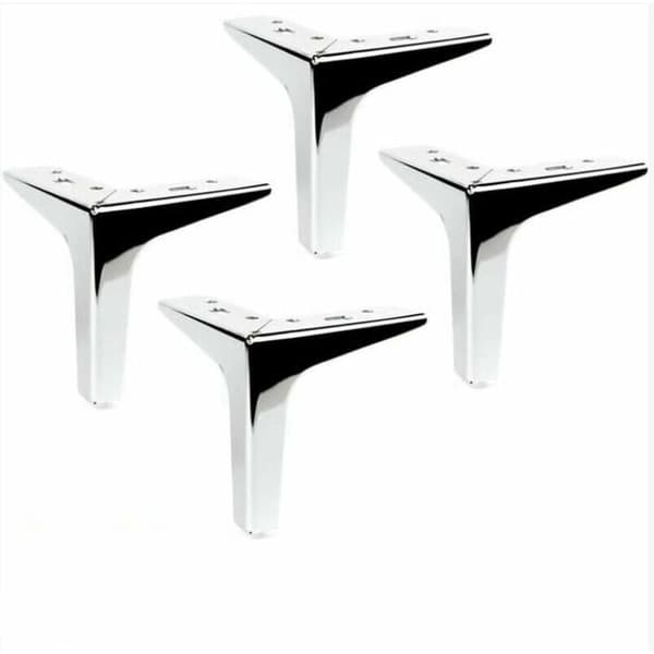 Bordben – metall, sølv – for baderom – Sett med 4, 15 cm