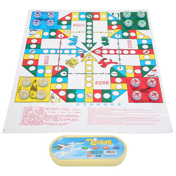 Flying Chess for Kids, Plastic, Family Game with Oval Box