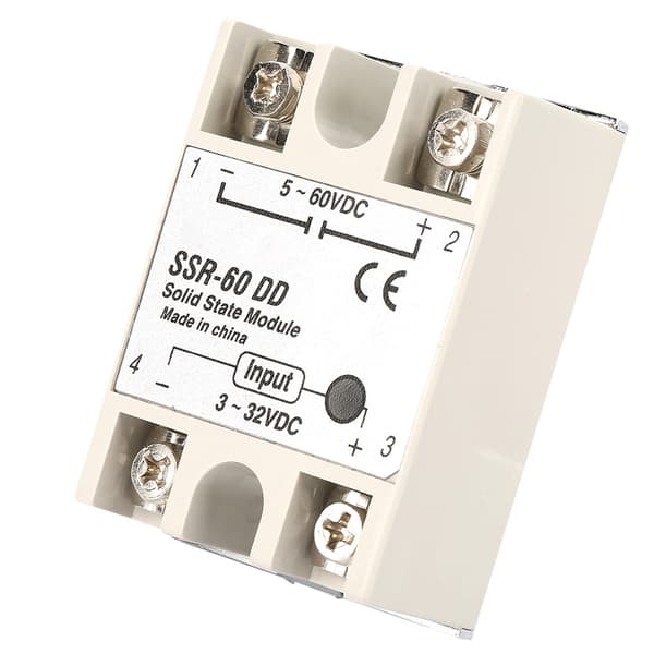 DCDC Solid State Relæ SSR60DD 60A 3-32VDC til 5-200VDC SSR