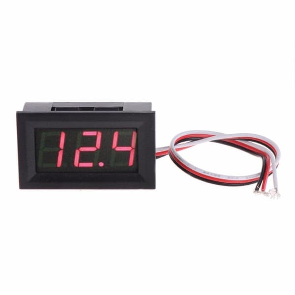 Rødt Digitalt Voltmeter 3.3-30V