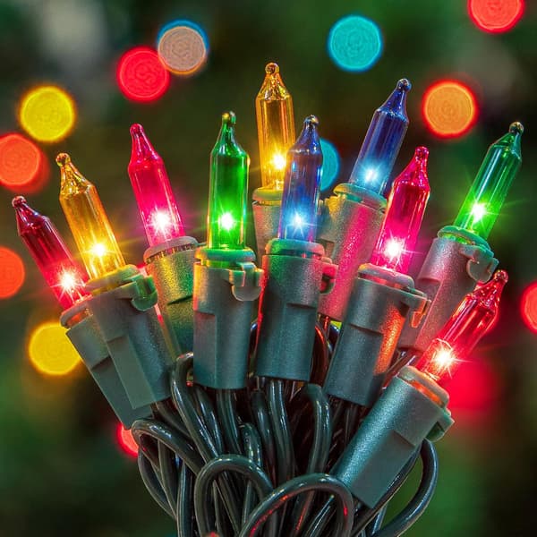 Christmas Lighting, Clear Outdoor Lighting, 2-pack 23FT 100 Green String Connectable Lights, UL Approved Christmas Tree Lights for