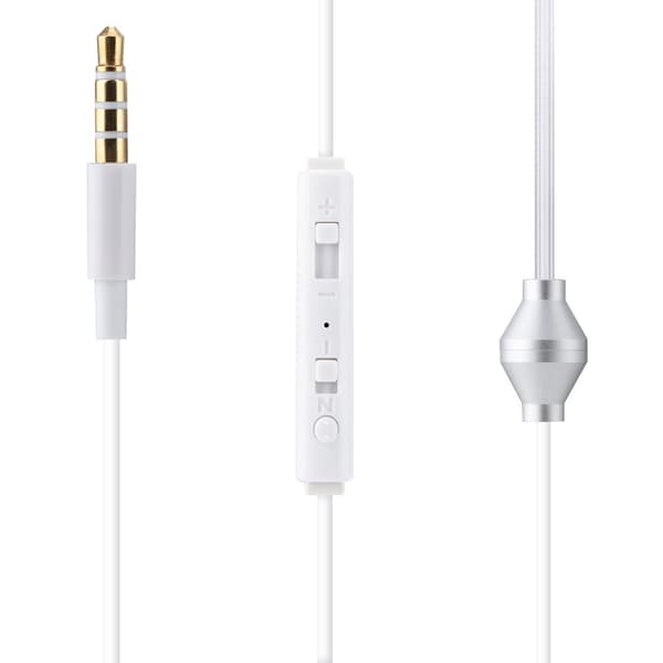 Luftrør sikkerhetsøretelefon med mikrofon - Hvit - In-Ear hodesett for iOS og Android