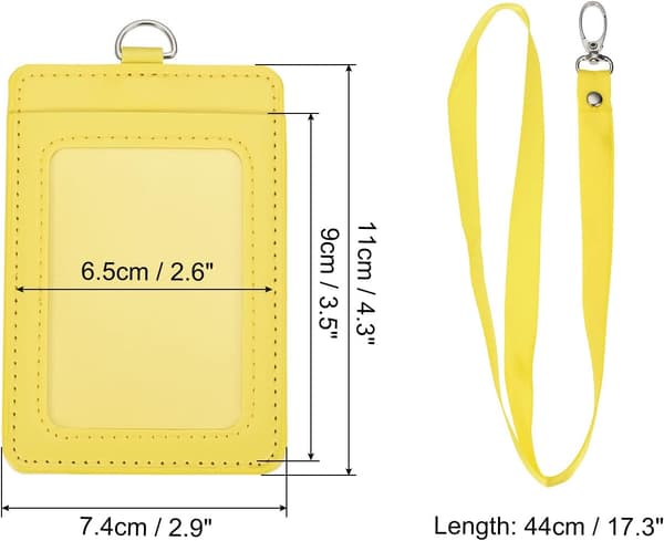 Merkholder 11x7.4cm Vertikal PU ID-kort Gul size_name size_name 3/8"