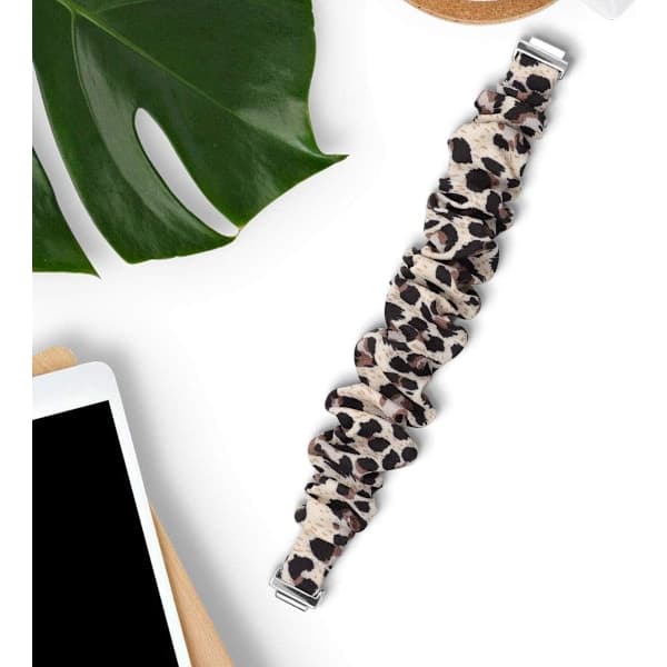 MEFEO Scrunchies Kompatible med Fitbit Inspire 2 Armbånd/Inspire Leopard (Small, Leopard)