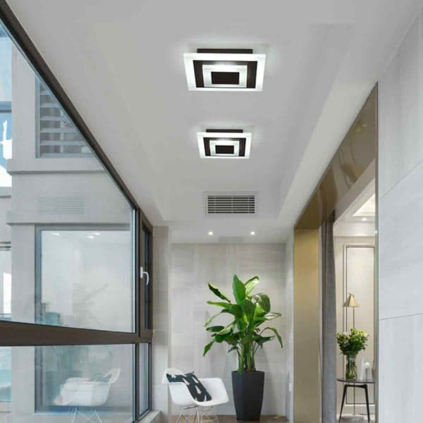 Modern Design Ceiling Lamp, Simple Square Design LED Plafond with Remote Control for Living Room Bedroom Kitchen Bathroom