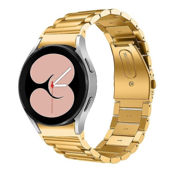 Til Samsung Galaxy Watch7 44mm 40mm rustfritt stål 3-perle armbånd - Rose Pink Multicolor
