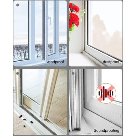 Koldisolerende dørtætning, 10 m (L) x 9 mm (B) x 5 mm (T) ideel til isolering mod kulde, støj og fugt - Grå