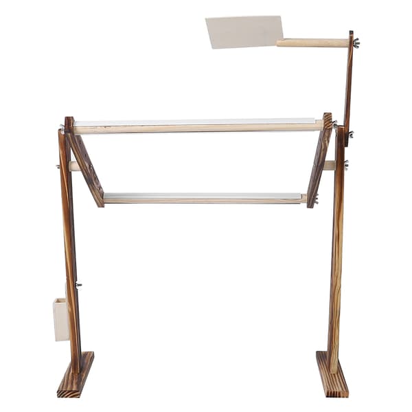 Antique Wooden Embroidery Stand Adjustable Height Cross Stitch Frame Sewing Craft Accessory