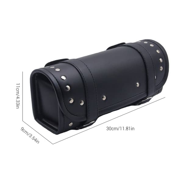 Motorcycle Hanging Bag Trendy Design Spacious Storage Tool Bag Durable Use Water-Resistant PU Leather Round Shape Motorcycle Fork