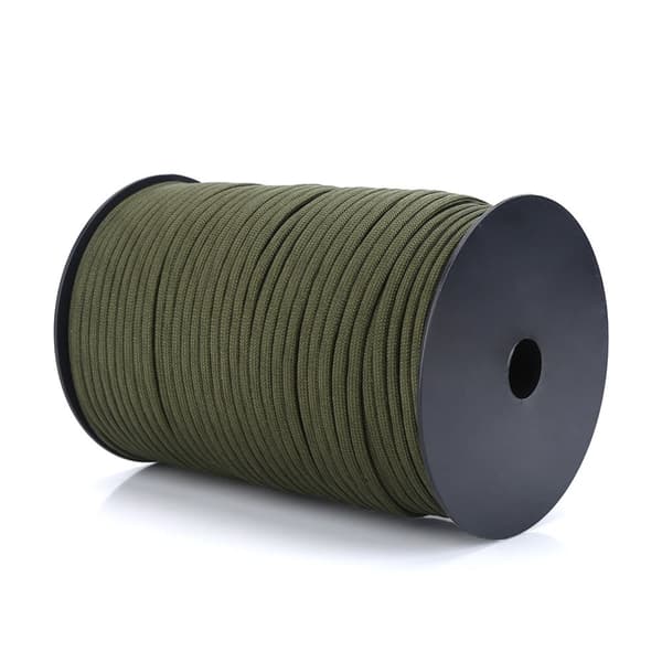 Reflekterande Paracord Rep – 9-kärnig, 100 m (Armégrön)