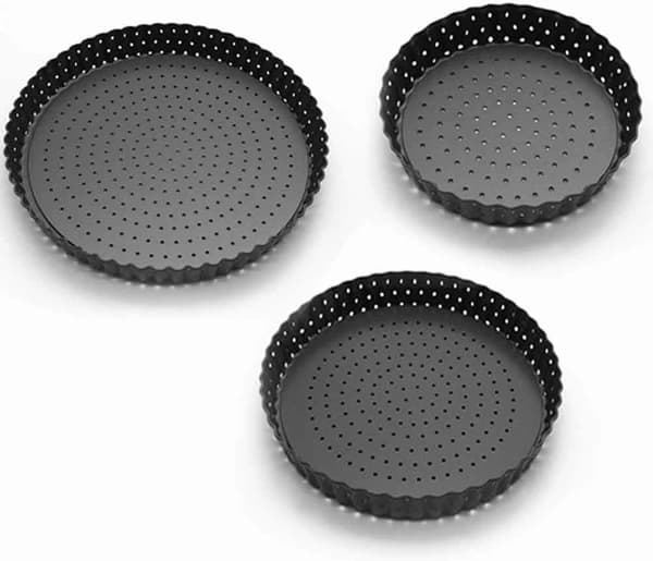 Non-stick Baking Sheet: Carbon Steel Loose Bottom Perforated Pizza Pan, Deep Design For Crispy Baking Tools, Easy Cleaning, Dishwasher Safe