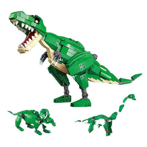 Dinosaur Building Blocks 3 in 1 Educational Plastic Construction Toy Set for Kids