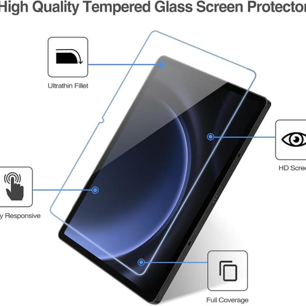 Tempered Glass Screen Protector for Samsung Galaxy Tab (2-pack) Samsung Galaxy Tab S9+/Tab S9+ 5G