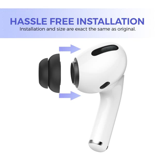 6 stk silikon ørepropper for Air Pods Pro hvit