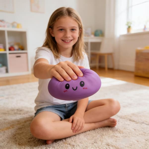Stor Bolle Squishy, Sød Angstdæmpende Fidgetlegetøj, Blødt Klemmelegetøj til Voksne Lilla