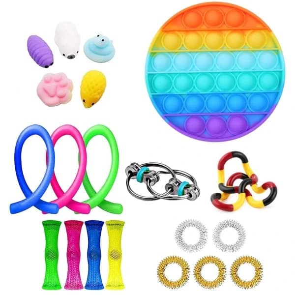20 stk fidget leker pakke festgaver sensorisk pop it stressball