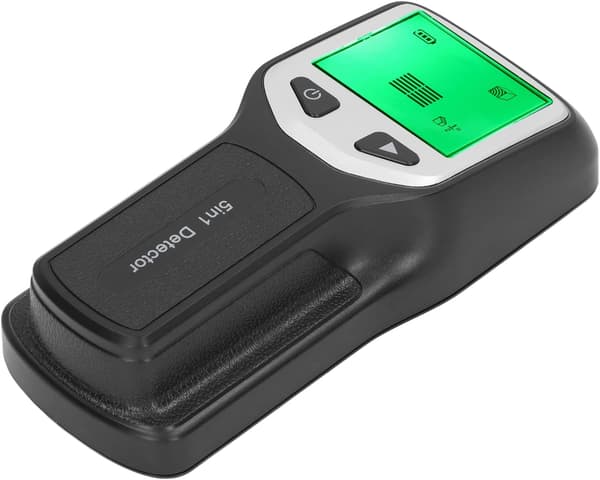 2025 Latest Model Electronic Stud Finder 5 in 1, Center for Wood, AC Wire with LCD Screen (Silver) Silver