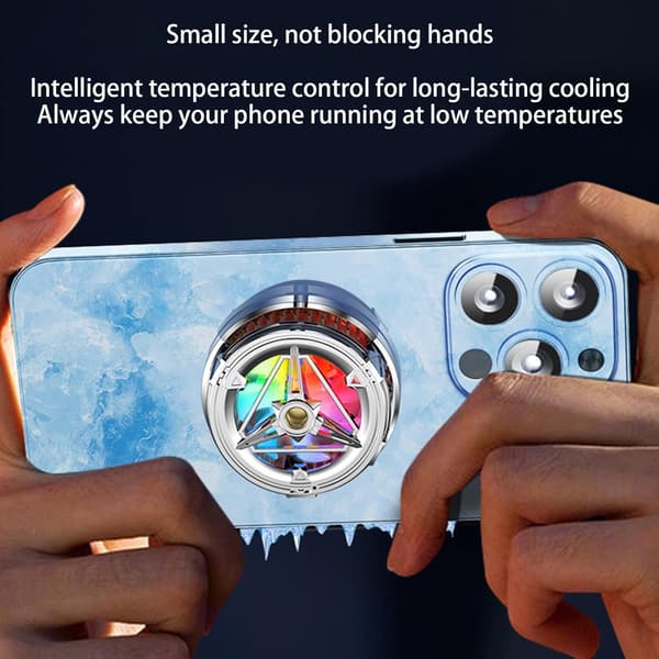 Magnetisk Telefonkøler, Telefonkøler, Halvleder Mobil Radiator, til Smartphone/Tablet/iPad (X18, Sort)