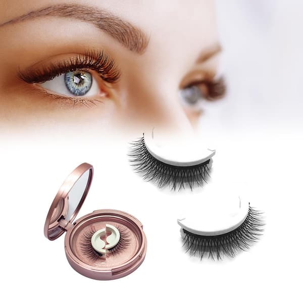 1 Pair Reusable Self-Adhesive Eyelashes Waterproof No Glue No Eyeliner Needed