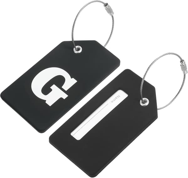 Silikone bagagemærker 3,6\"x2\" Kuffertidentifikationsetiketter Initialbogstav G Sort 3,6\" 2\"