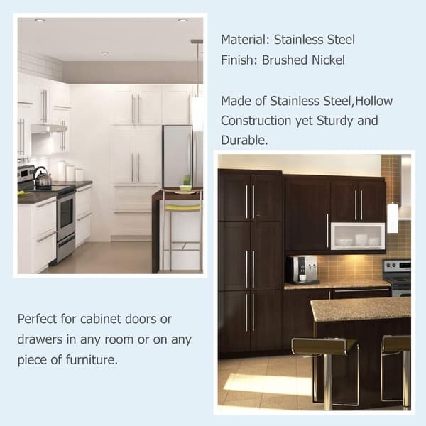 Brushed Stainless Steel Cabinet Knobs, Hollow but Robust Design for Easy Pulling and Water Resistance