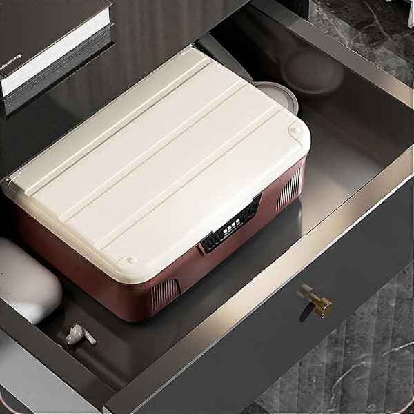 Spacious Password Lock Storage Box, Durable ABS, with Divider for Medications, Snacks, and Valuables, 10.24x8.86x4.72 inches