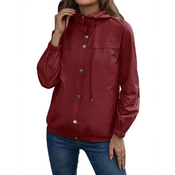 Women's Rain Jacket Waterproof Breathable Thin Raincoat Lightweight Jacket M