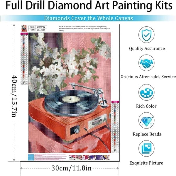 Daisy & Blomst 5D Diamantkunst, Diamantmaling til voksne Fuld Bor 30x40cm