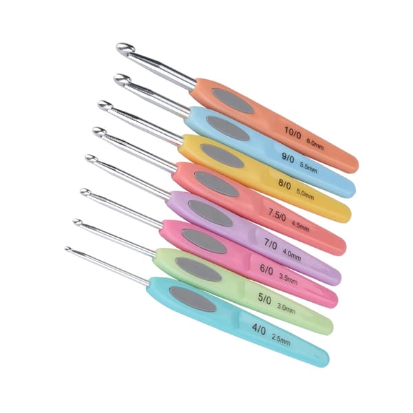 New Aluminum Crochet Hooks with Colorful Soft Plastic Handles