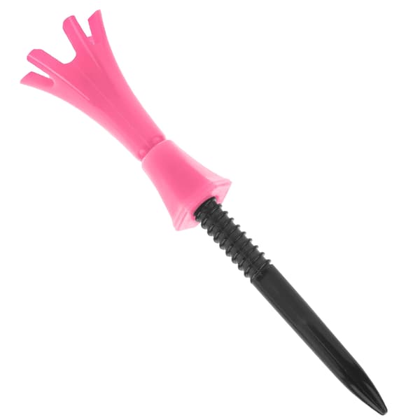 Adjustable Plastic Golf Tees with Ball Holder for Outdoor Training Pink