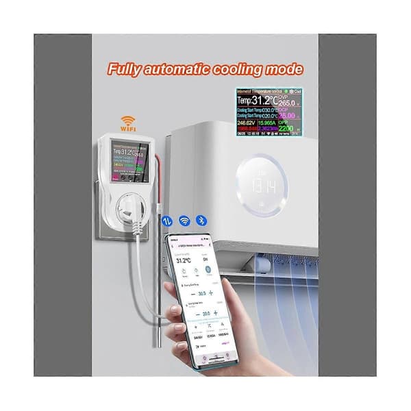 Tuya Wifi Termostat Stikkontakt 16A AC220V Digital Temperaturregulator Stikkontakt Timer Switch Sensor EU-stik